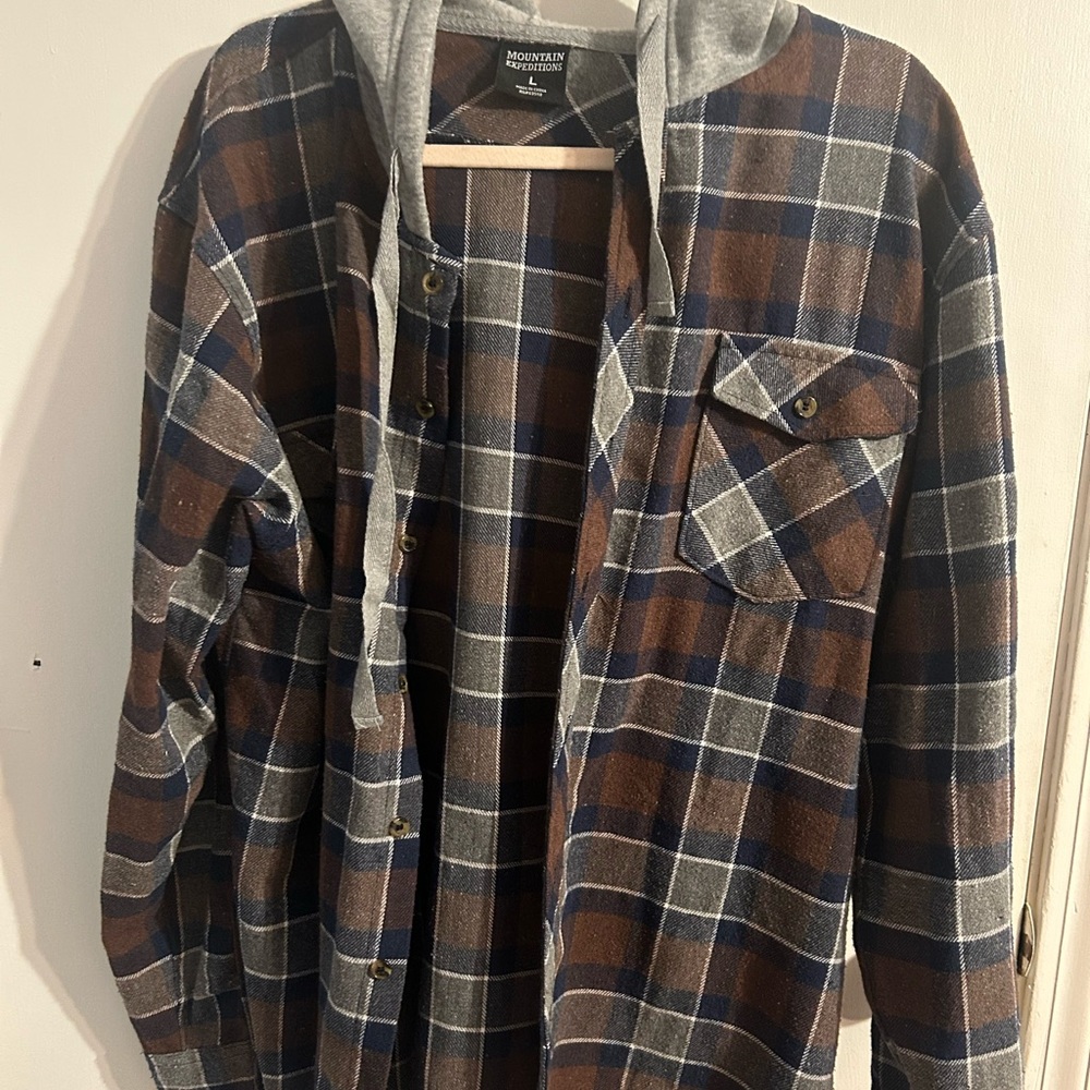 Men's Plaid Jacket - Brown and Blue